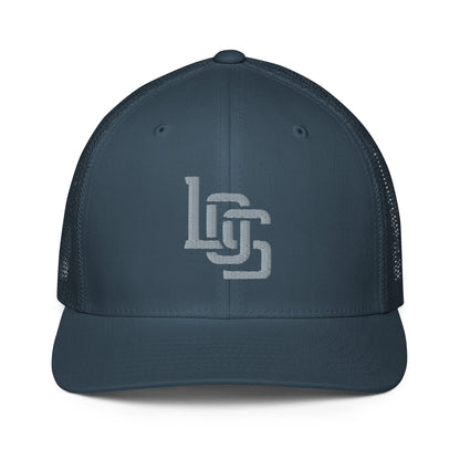 "LOS" Closed-Back Trucker Cap | Flexfit 6511 | E Luna CLASSIC Solocrest 1 Grey Thread Front Logo