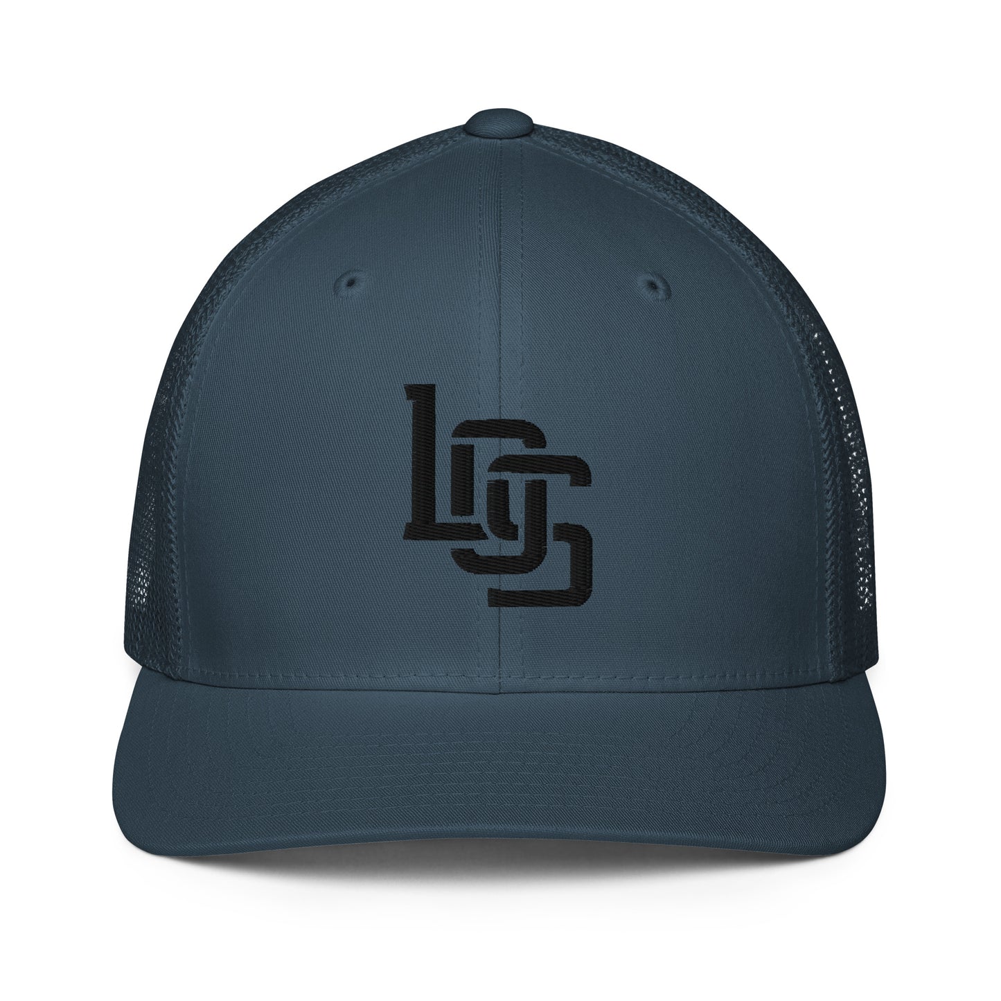 "LOS" Closed-Back Trucker Cap | Flexfit 6511 | E Luna CLASSIC Solocrest 1 Black Thread Front Logo