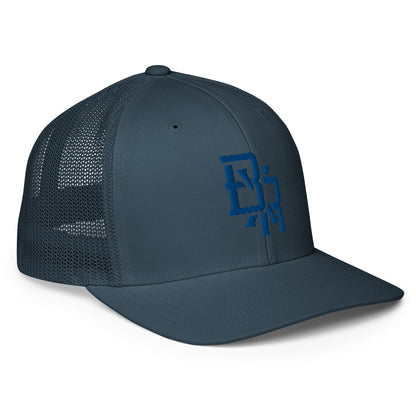 "BXR" Closed-Back Trucker Cap | Flexfit 6511 | E Luna CLASSIC Solocrest 1 Royal Thread Front Logo