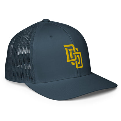 "DGO" Closed-Back Trucker Cap | Flexfit 6511 | E Luna CLASSIC Solocrest 1 Gold Thread Front Logo