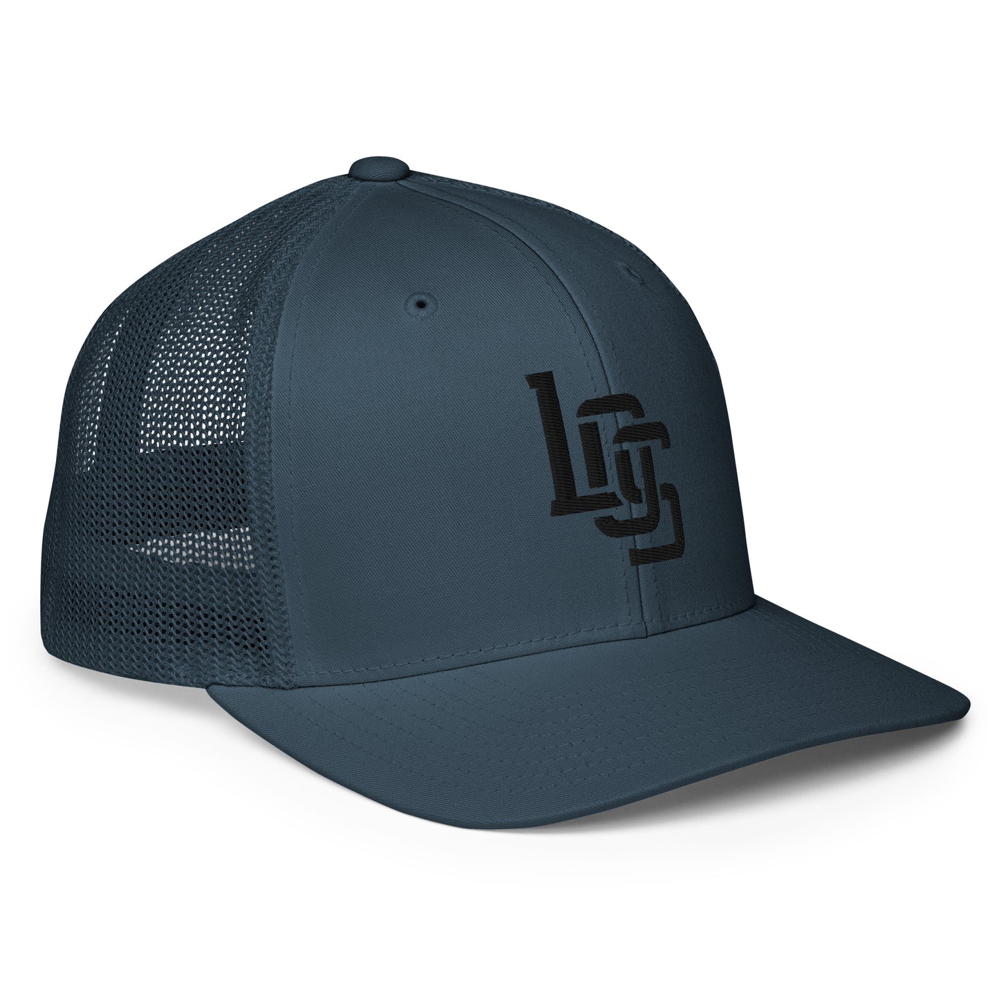 "LOS" Closed-Back Trucker Cap | Flexfit 6511 | E Luna CLASSIC Solocrest 1 Black Thread Front Logo