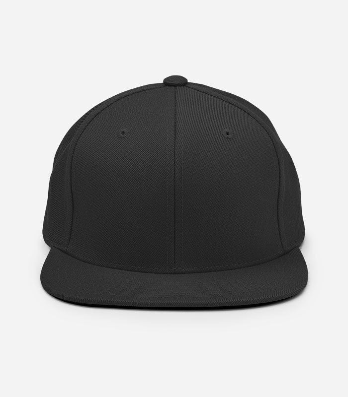 Blank black Yupoong 6089M Wool Blend Snapback, front view