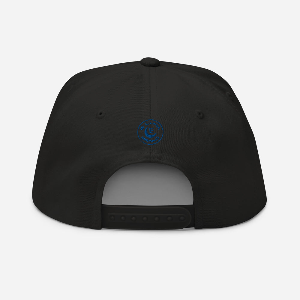 "213" Flat Bill Cap | Yupoong 6007 | E Luna SELECT Tricrest 3 Royal Thread Front, Left Side & Back Logos