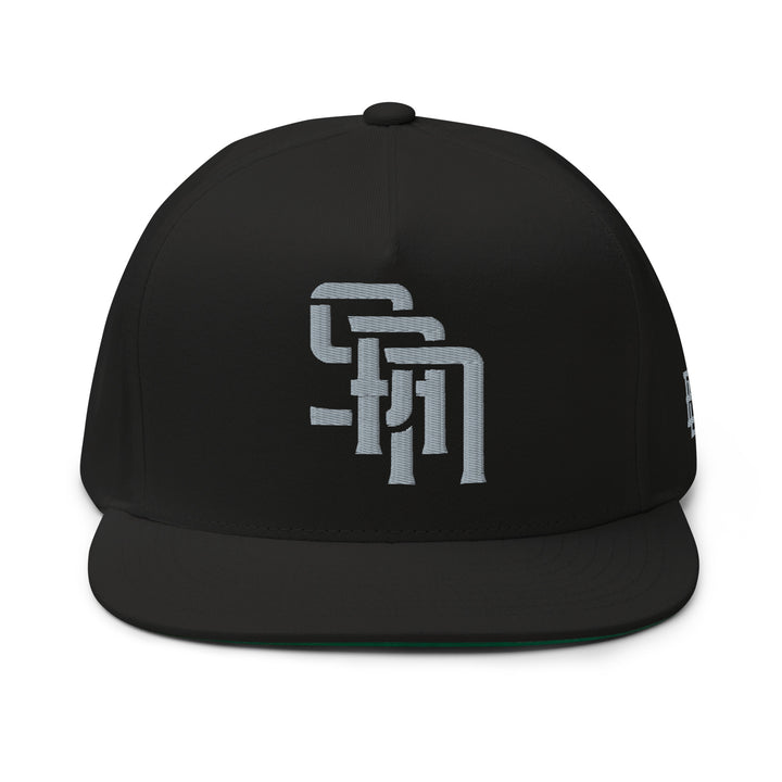 "SAN" Flat Bill Cap | E Luna Brand SELECT | 3 Grey Thread Logos | 3D Puff Edition