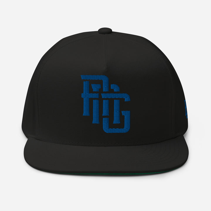 "ANG" Flat Bill Cap | E Luna Brand ESSENTIAL | 2 Royal Thread Logos