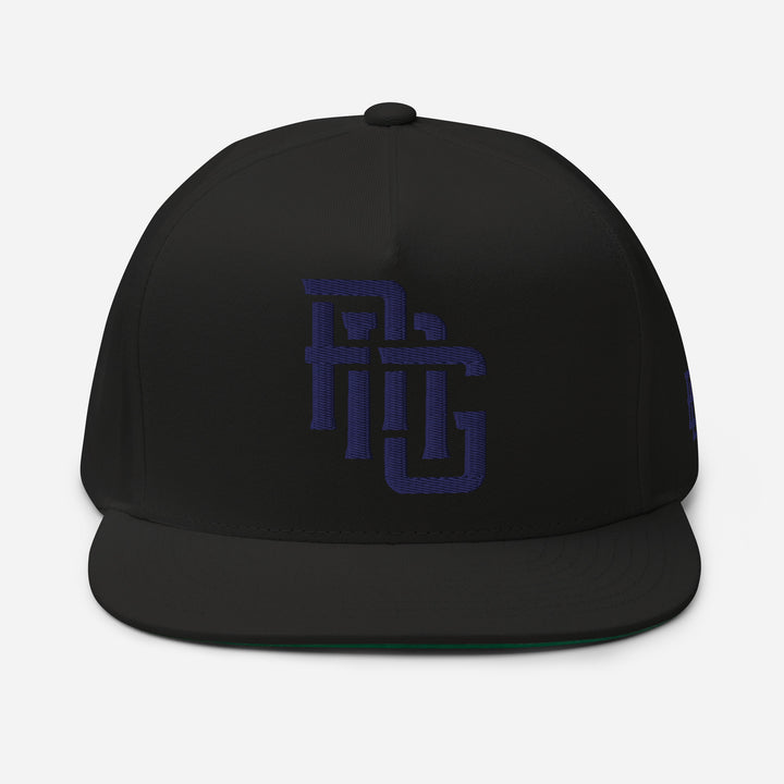 "ANG" Flat Bill Cap | E Luna Brand ESSENTIAL | 2 Navy Thread Logos