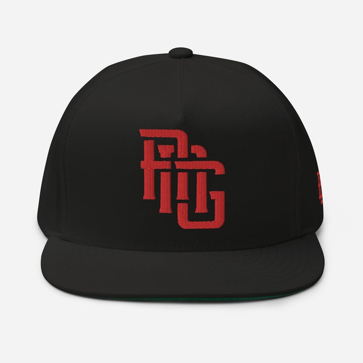 "ANG" Flat Bill Cap | E Luna Brand ESSENTIAL | 2 Red Thread Logos