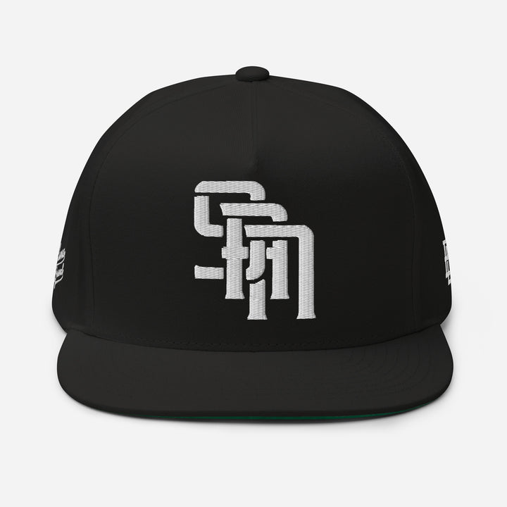 "SAN" Flat Bill Cap | E Luna Brand PREMIUM | 4 White Thread Logos | 3D Puff Edition