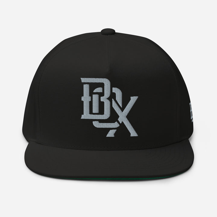 "BOX" Flat Bill Cap | E Luna Brand ESSENTIAL | 2 Grey Thread Logos