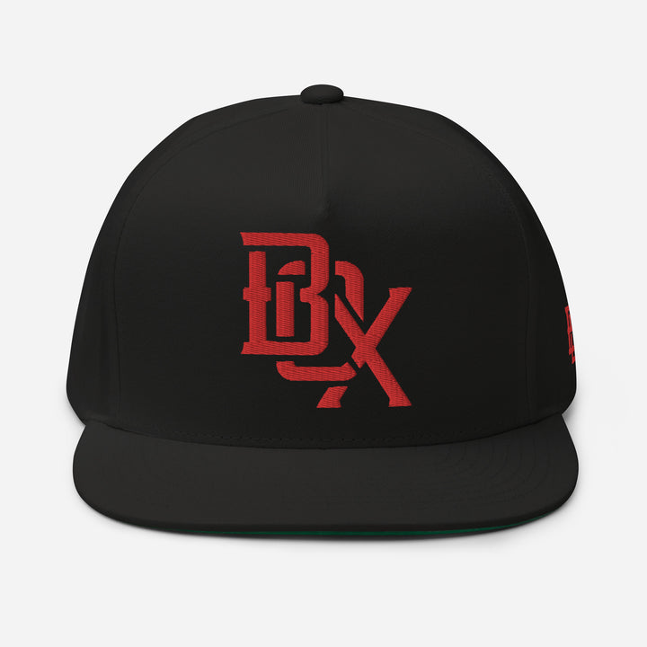 "BOX" Flat Bill Cap | E Luna Brand ESSENTIAL | 2 Red Thread Logos