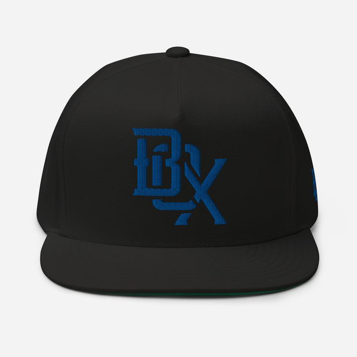 "BOX" Flat Bill Cap | E Luna Brand ESSENTIAL | 2 Royal Thread Logos
