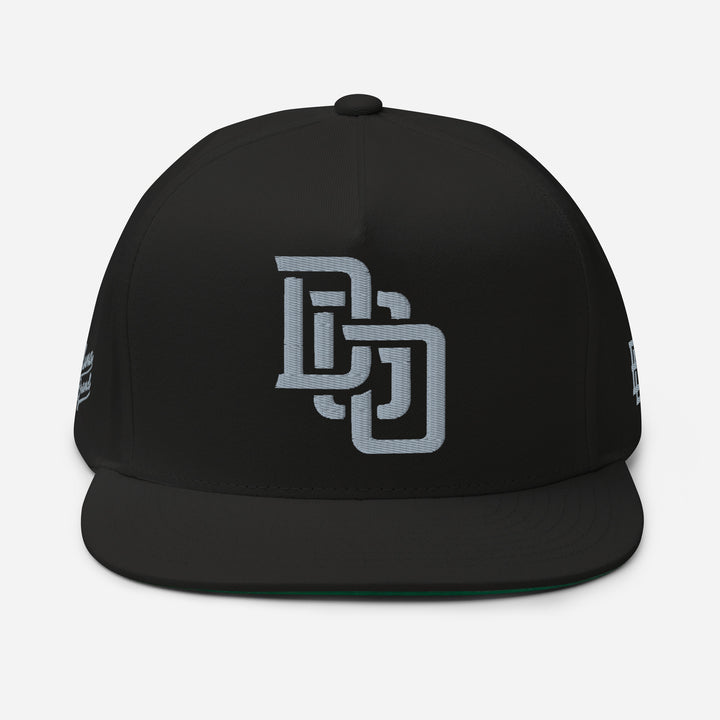 "DGO" Flat Bill Cap | E Luna Brand PREMIUM | 4 Grey Thread Logos | 3D Puff Edition