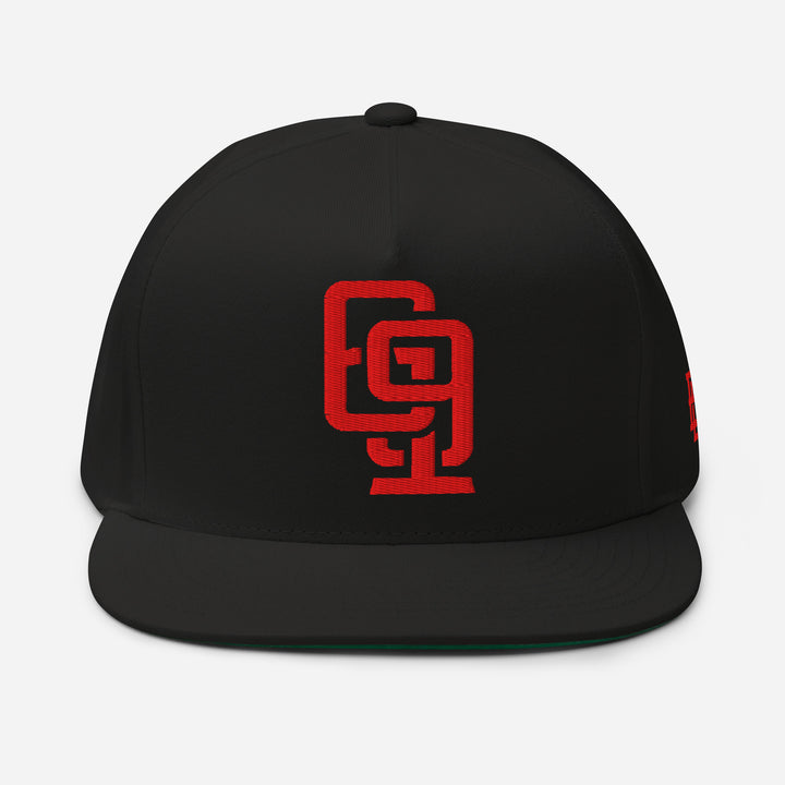 "619" Flat Bill Cap | E Luna Brand SELECT | 3 Red Thread Logos | 3D Puff Edition
