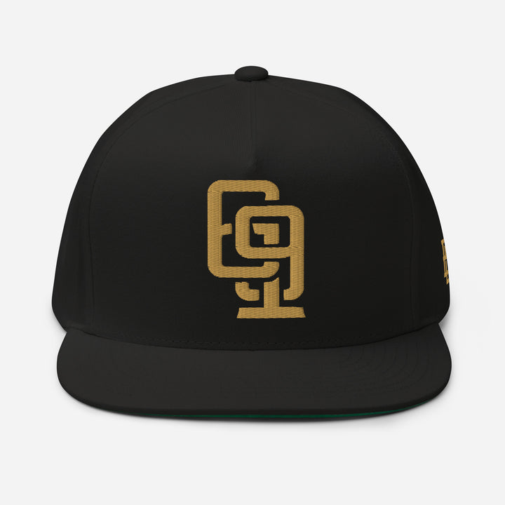 "619" Flat Bill Cap | E Luna Brand SELECT | 3 Old Gold Thread Logos | 3D Puff Edition