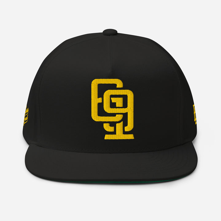 "619" Flat Bill Cap | E Luna Brand PREMIUM | 4 Gold Thread Logos | 3D Puff Edition