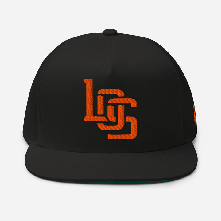 "LOS" Flat Bill Cap | E Luna Brand SELECT | 3 Orange Thread Logos [3D Puff Edition]