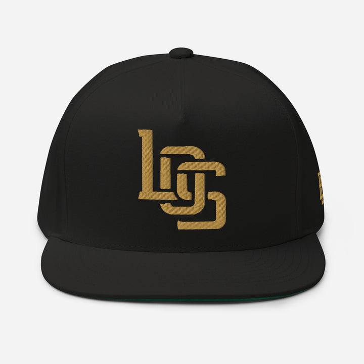 "LOS" Flat Bill Cap | E Luna Brand SELECT | 3 Old Gold Thread Logos [3D Puff Edition]