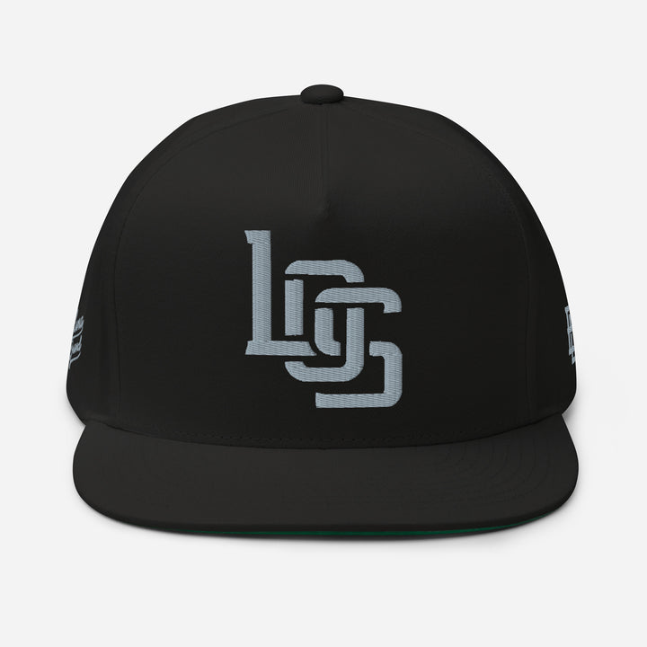 "LOS" Flat Bill Cap | E Luna Brand PREMIUM | 4 Grey Thread Logos [3D Puff Edition]