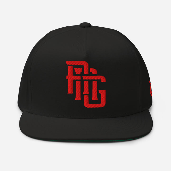 "ANG" Flat Bill Cap | E Luna Brand SELECT | 3 Red Thread Logos [3D Puff Edition]