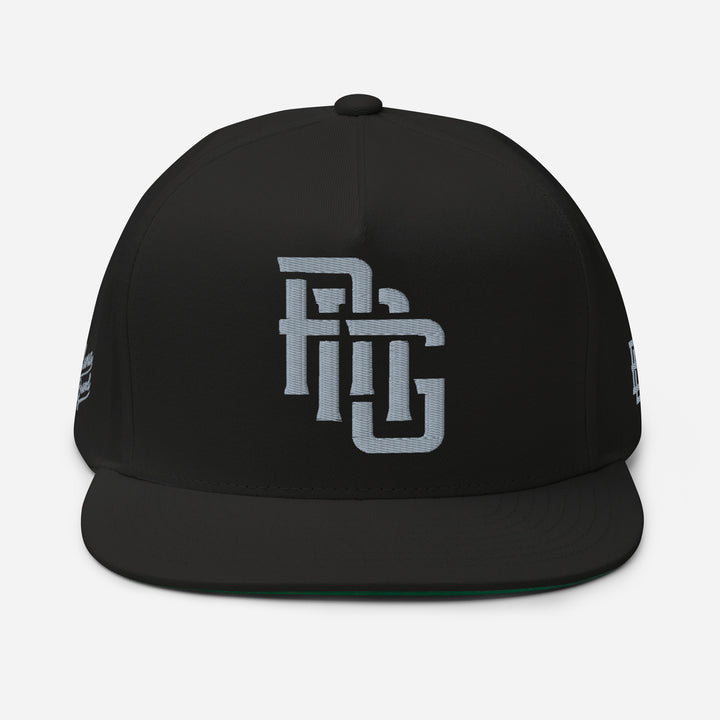 "ANG" Flat Bill Cap | E Luna Brand PREMIUM | 4 Grey Thread Logos [3D Puff Edition]