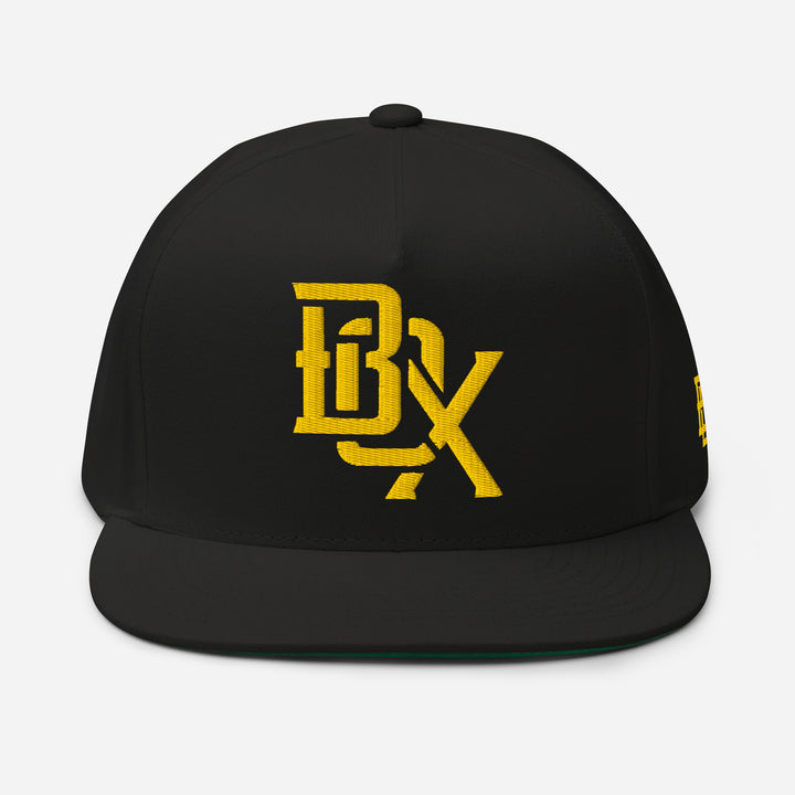 "BOX" Flat Bill Cap | E Luna Brand SELECT | 3 Gold Thread Logos [3D Puff Edition]