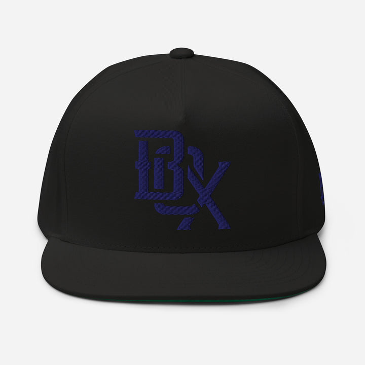 "BOX" Flat Bill Cap | E Luna Brand SELECT | 3 Navy Thread Logos [3D Puff Edition]