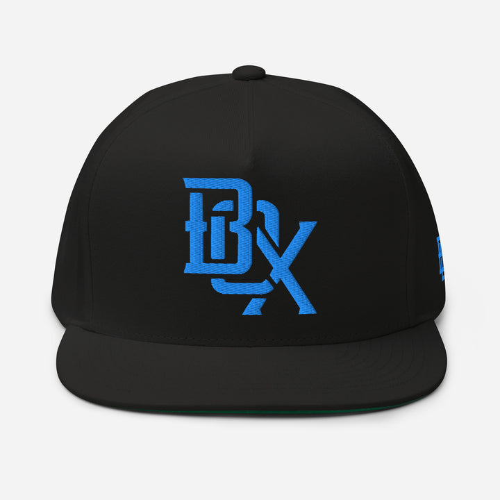 "BOX" Flat Bill Cap | E Luna Brand SELECT | 3 Aqua/Teal Thread Logos [3D Puff Edition]