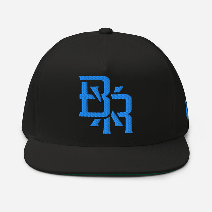 "BXR" Flat Bill Cap | E Luna Brand SELECT | 3 Aqua/Teal Thread Logos [3D Puff Edition]