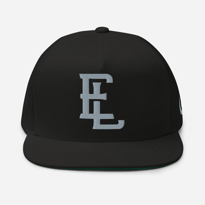 "EL" Flat Bill Cap | E Luna Brand ESSENTIAL | 2 Grey Thread Logos