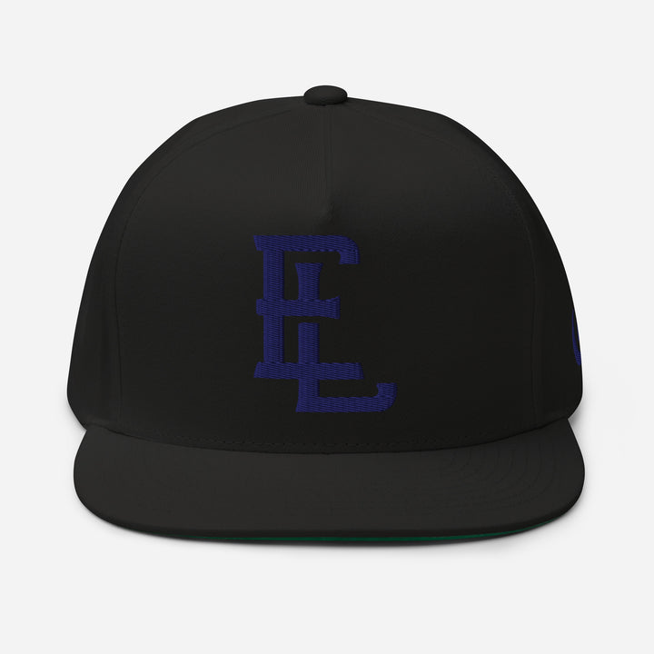 "EL" Flat Bill Cap | E Luna Brand ESSENTIAL | 2 Navy Thread Logos