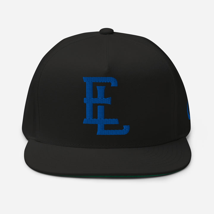 "EL" Flat Bill Cap | E Luna Brand ESSENTIAL | 2 Royal Thread Logos