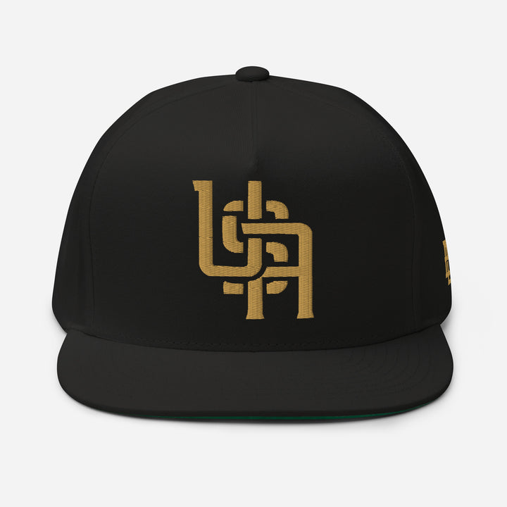 "USA" Flat Bill Cap | E Luna Brand ESSENTIAL | 2 Old Gold Thread Logos