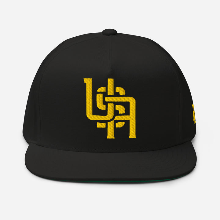 "USA" Flat Bill Cap | E Luna Brand ESSENTIAL | 2 Gold Thread Logos