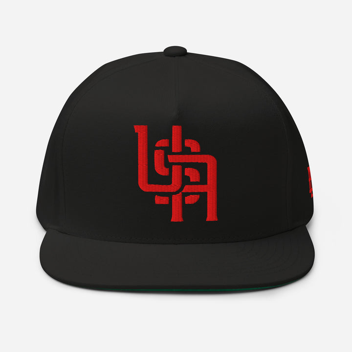 "USA" Flat Bill Cap | E Luna Brand ESSENTIAL | 2 Red Thread Logos