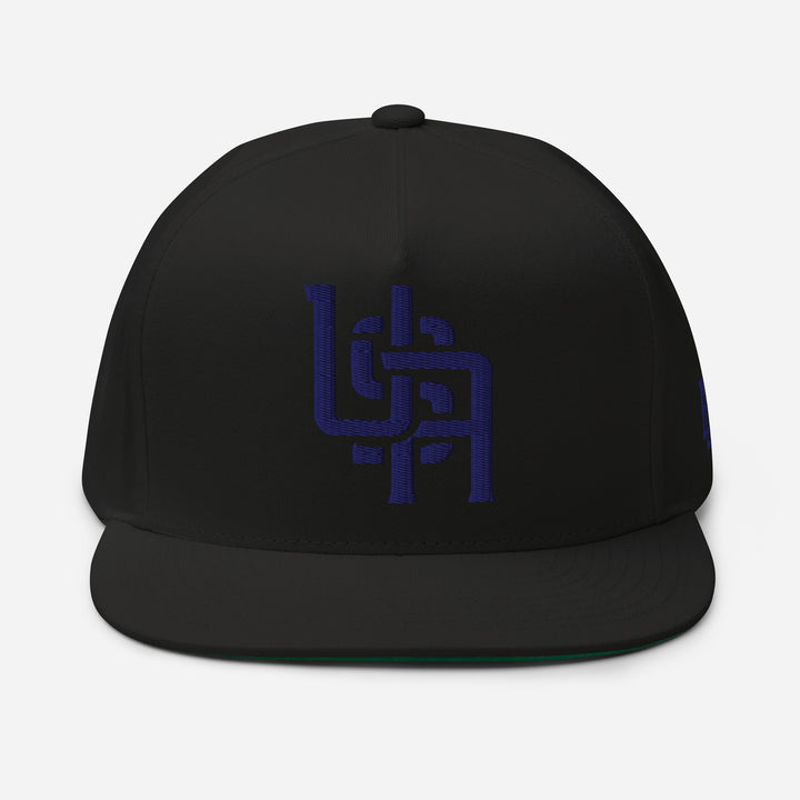 "USA" Flat Bill Cap | E Luna Brand ESSENTIAL | 2 Navy Thread Logos