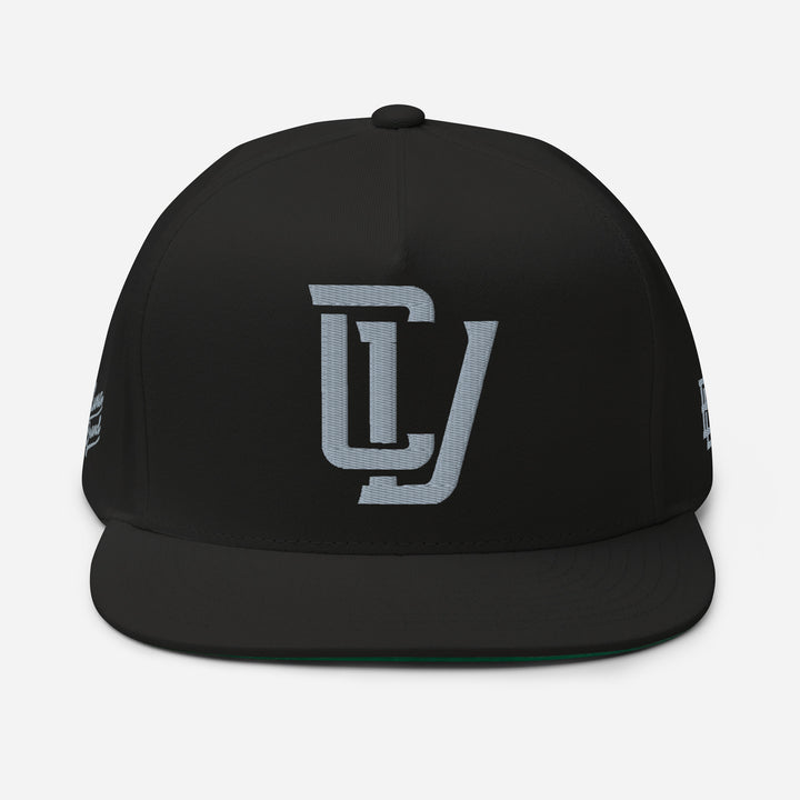 "CV" Flat Bill Cap | E Luna Brand PREMIUM | 4 Grey Thread Logos | 3D Puff Edition