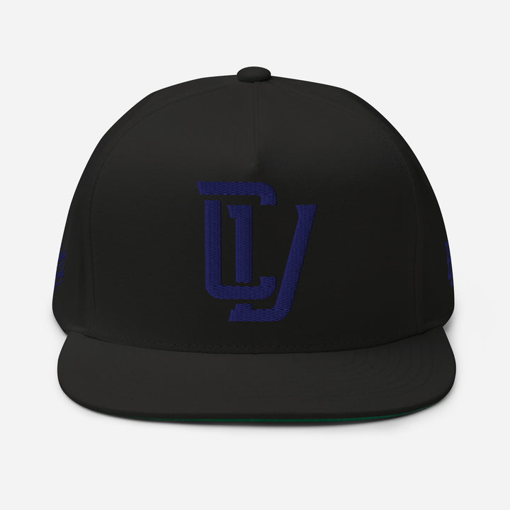"CV" Flat Bill Cap | E Luna Brand PREMIUM | 4 Navy Thread Logos | 3D Puff Edition