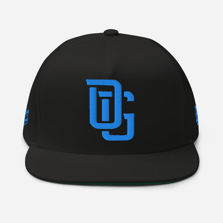 "OG" Flat Bill Cap | E Luna Brand PREMIUM | 4 Aqua/Teal Thread Logos | 3D Puff Edition