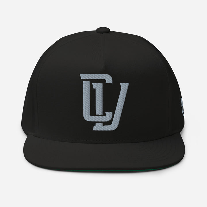 "CV" Flat Bill Cap | E Luna Brand ESSENTIAL | 2 Grey Thread Logos