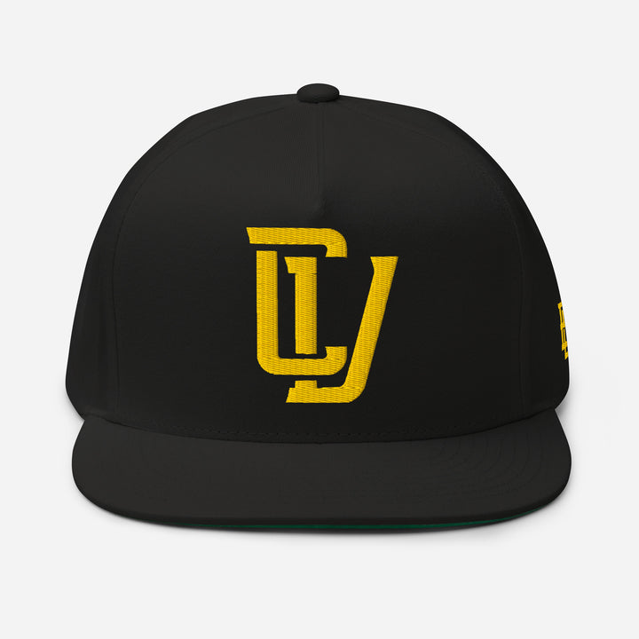 "CV" Flat Bill Cap | E Luna Brand ESSENTIAL | 2 Gold Thread Logos