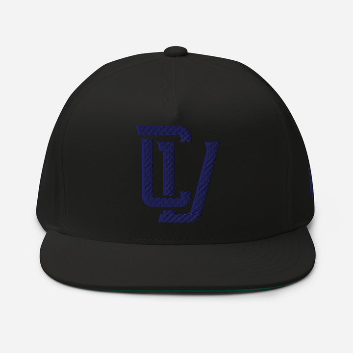"CV" Flat Bill Cap | E Luna Brand ESSENTIAL | 2 Navy Thread Logos