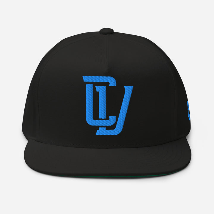 "CV" Flat Bill Cap | E Luna Brand ESSENTIAL | 2 Aqua/Teal Thread Logos