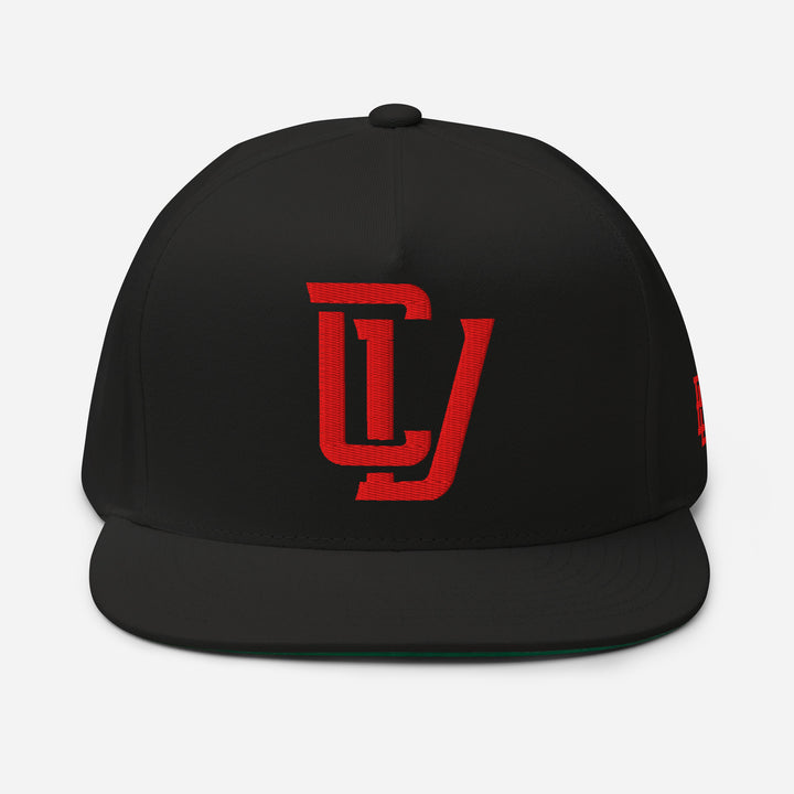 "CV" Flat Bill Cap | E Luna Brand SELECT | 3 Red Thread Logos | 3D Puff Edition