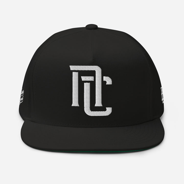 "NC" Flat Bill Cap | E Luna Brand PREMIUM | 4 White Thread Logos | 3D Puff Edition