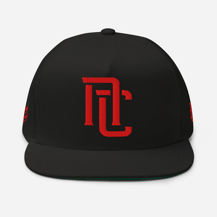 "NC" Flat Bill Cap | E Luna Brand PREMIUM | 4 Red Thread Logos | 3D Puff Edition