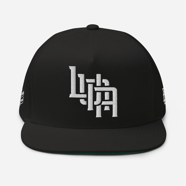 E Luna Brand "LUNA" PREMIUM Flat Bill Cap — front view