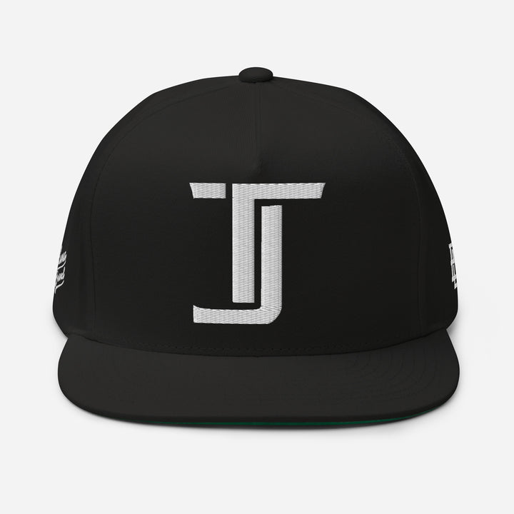 "TJ" Flat Bill Cap | E Luna Brand PREMIUM | 4 White Thread Logos | 3D Puff Edition