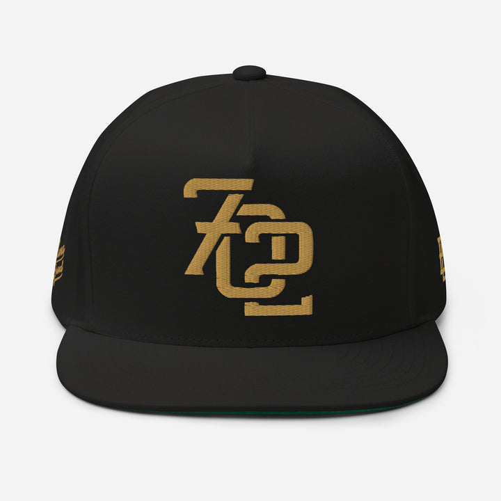 "702" Flat Bill Cap | E Luna Brand PREMIUM | 4 Old Gold Thread Logos | 3D Puff Edition