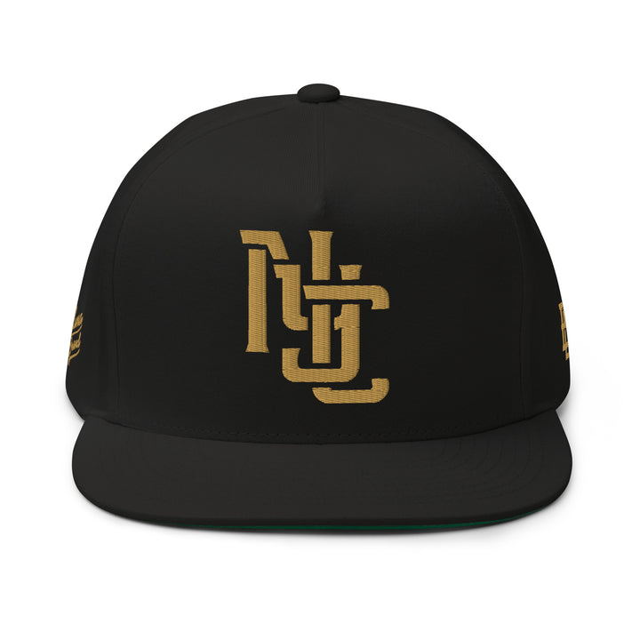 "NYC" 2.0 Flat Bill Cap | E Luna Brand PREMIUM | 4 Old Gold Thread Logos | 3D Puff Edition