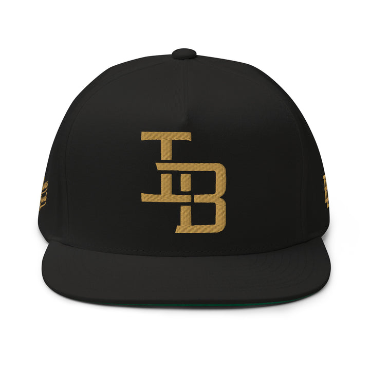 "IB" 2.0 Flat Bill Cap | E Luna Brand PREMIUM | 4 Old Gold Thread Logos | 3D Puff Edition